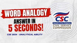 CSE 2024 - Word Analogy | 5 SECONDS TO ANSWER!