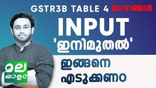 GSTR 3B New Changes Table 4 Malayalam New way to claim ITC is introduced from September #gstr3b