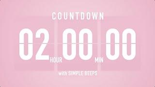 2 Hours Countdown Flip Clock Timer / Simple Beeps 