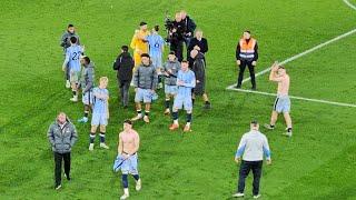 SCENES IN THE AWAY END: Southampton 0-5 Tottenham: Players and Fans Celebrating, Ange, Levy Chant