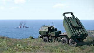 Russian Missile Warship Destroyed by Ukraine HIMARS Artillery Rocket System - ARMA 3