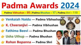 Padma Awards 2024 Current affairs | Padma Awards 2024 | पद्म पुरस्कार 2024 |Padma Awards 2024 Winner