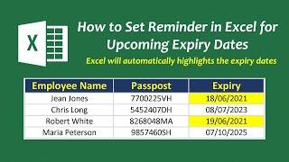 Automatic Expiry Dates Highlights in Excel | Set Reminder for Expiry Dates in Excel