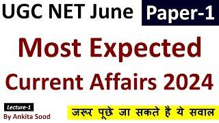 Current Affairs for UGC NET June 2024 | Paper 1 Important MCQs | Practice Questions for NET Exam