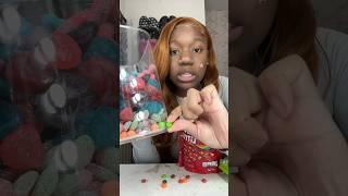 Vickey cathey tries the tiniest skittles  Candy salad part 2 #shorts