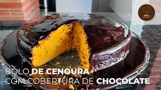 Bolo de Cenoura SEM ERRO com cobertura de chocolate