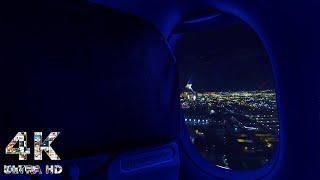 Takeoff & Landing Dark Screen Airplane Ambience | Flight Attendant | Call Ding | Reading, Sleeping