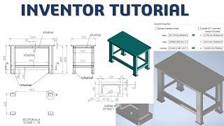 Inventor 2021 Tutorial #220 | Steel structure with welding - Table Machine