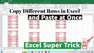 How To Copy different Multiple Rows and Paste Them at Once | Copy and Paste Selected Rows In Excel