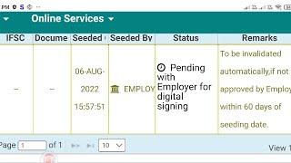 PF BANK Account Pending With Employer For Digital signing | Pending With Employer For Digital signig