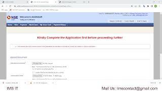 NSE IT Aadhar Supervisor Registration, Upload Document, Authorization Letter Related Important Info