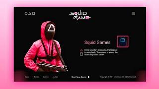 Animated SQUID GAME Website in HTML, CSS & GSAP | Landing Page HTML CSS | synomous