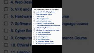 Top 15 High Salary computer courses in 2021