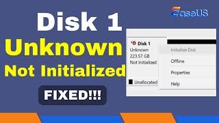 How to Fix Disk 1 Unknown Not Initialized Issue (Solved)