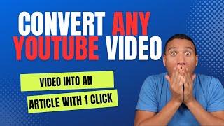 How To Turn A Video Into A Blog Post | GoCharlie ai Content Repurposing