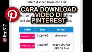 Cara download Video di Aplikasi Pinterest Tanpa Aplikasi Tambahan