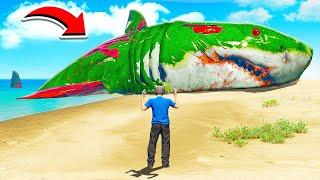 FOUND A ZOMBIE MEGALODON IN GTA 5 MODS! A GIANT SHARK ATTACKED ME!