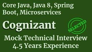 Core Java, Spring Boot, Microservice Interview Questions | Cognizant L1 Technical Interview