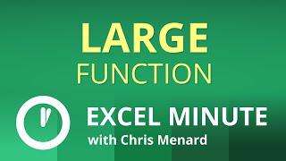 Excel LARGE function | Find the second, third largest value | Excel One Minute Quick Reference