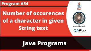 Java program to find the number of occurances of a character in the given String text