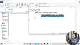 #4 [Hinglish] First Program in java | How to create Objects | Compiling and execution  in Notepad