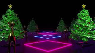 Christmas Neon Trees Background 4K VJ Loop Video | No Copyright Motion Loop Background Video