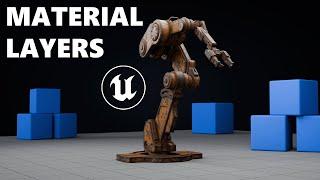 MATERIAL LAYERING SYSTEMS in UE5  (Baked maps in Blender)