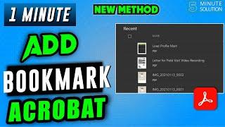 Add bookmarks to pdf | how to add bookmark in adobe acrobat 2024