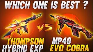 COBRA MP40 VS THOMPSON HYBRID EXPLOSION | BEST SMG GUN IN FREE FIRE | BEST MP40 SKIN | FREE FIRE