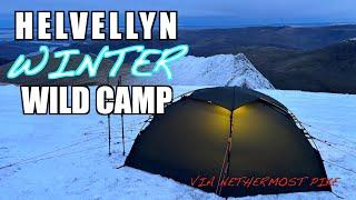 HELVELLYN WINTER WILD CAMP | Camping In The Snow At 3116 ft - Hilleberg Soulo