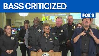 LA Mayor Karen Bass refuses to answer reporter's question about cutting firefighter budget by $17.6M