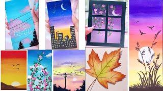 11 Amazing painting ideas || Scenery Painting || Easy Painting For Beginner