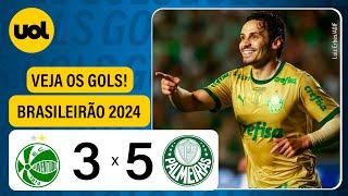 JUVENTUDE 3 X 5 PALMEIRAS - BRASILEIRÃO 2024; VEJA OS GOLS