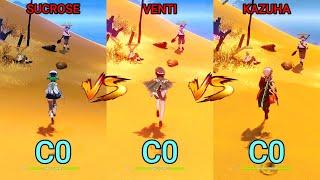 Kazuha vs Sucrose vs Venti! Who is the best dps CC? GAMEPLAY COMPARISON!