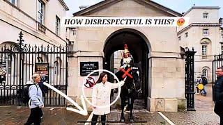 She Kept Disrespecting the king's Guard to get a Reaction and This happened at Horse Guards, London