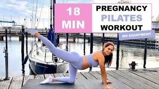 18 MIN PRENATAL PILATES WORKOUT | Pregnancy Pilates for all Trimesters (No Equipment + No Jumping)!