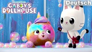 Die Regenbogen-Einhorn-Schaumbadparty mit Meerkatze | GABBY'S DOLLHOUSE | Netflix