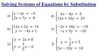 Solving Systems of Linear Equations by Substitution Method