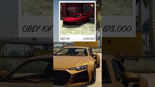 ТОП 5 САМЫХ БЫСТРЫХ АВТОМОБИЛЕЙ В GTA 5 Online #shorts