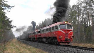 Diesel locomotive 2M62K-1160 with a mixed freight train / Тепловоз 2М62К-1160 с грузовым поездом