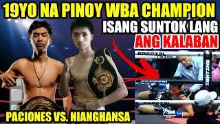LATEST 2024! 19YO PINOY WBA CHAMPION KALABAN BAGSAK PARANG POSTE | PACIONES vs NIANGHANSA