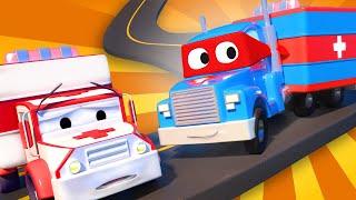 Car Cartoon for kids - The ambulance truck ! Carl the Super Truck - Car City ! Ambulance Cartoons