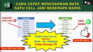 Cara Mudah Memisahkan Data Tergabung Satu Cell Menjadi Beberapa Baris