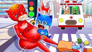 Mommy, Be Strong!  The Ambulance Is Coming!? - Catboy's Life Story - PJ MASKS 2D Animation