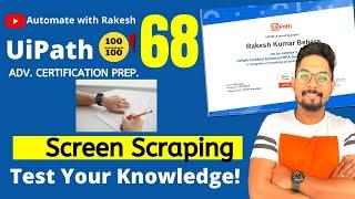 UiPath Advance Certification | Test 68 Screen Scraping| UiARD Certification Preparation