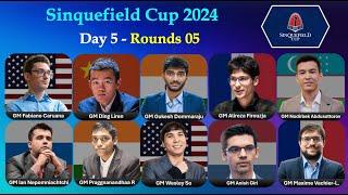 GCT: Sinquefield Cup 2024 | Round 05 | Ding, gukesh, Fabiano, Alireza, Pragg, abdusattorov & others