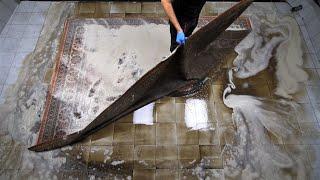 Washing a rug Directly from the DEPTHS of Mordor  | Satisfying carpet cleaning ASMR