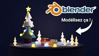 [ TUTO Blender #9 ]  Une scène de Noël - Tutoriel Blender 3D débutant en français