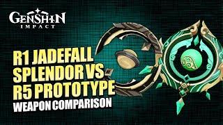 R1 Jadefall's Splendor Versus R5 Prototype Amber | Weapon Comparison For Baizhu | Genshin Impact 3.6