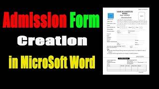 Admission Form Creation in Microsoft Word | Use – Tab, Table, Shape, Picture in MS-Word | Goombach